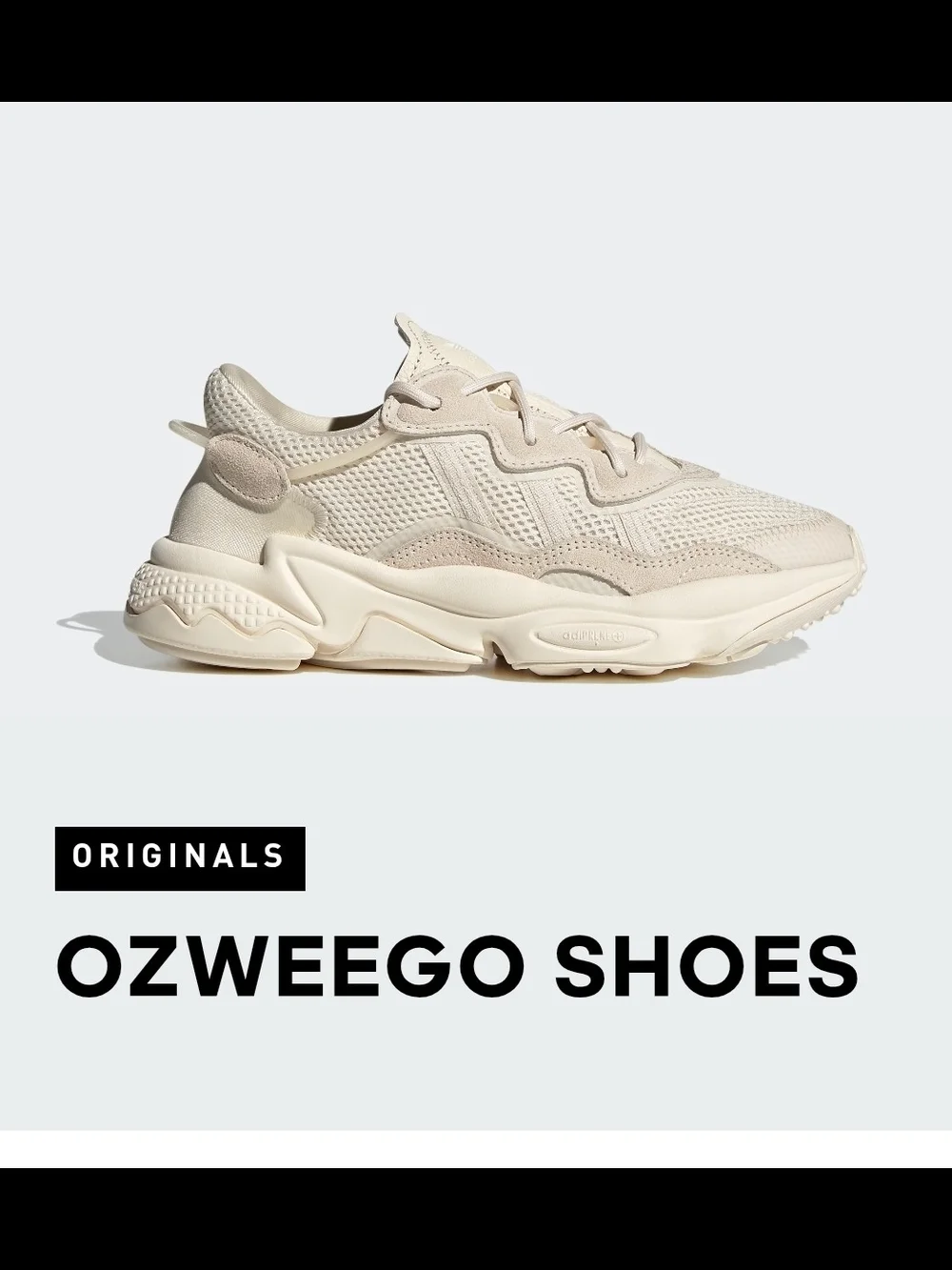 adidas Ozweego Cream White Mesh Athletic Sneakers